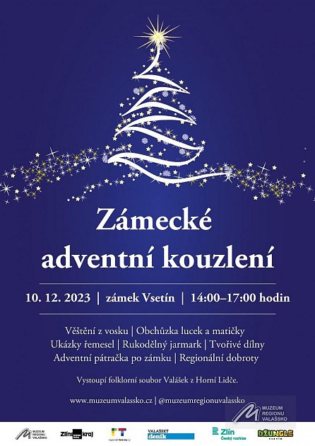 Zámecké adventní kouzlení v Muzeu regionu Valašsko na vsetínském zámku - plakát 2023
