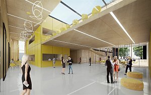 Vizualizace budoucí podoby nového kulturního centra v Rožnově pod Radhoštěm.