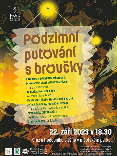 Putování s broučky ve Valašském muzeu v přírodě v Rožnově pod Radhoštěm - plakát