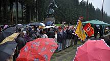 Pietní akt u příležitosti 70. výročí Slovenského národního povstání u památníku 1. čs. brigády Jana Žižky na Bumbálce na Česko-slovenském pomezí. Velké Karlovice/Makov, středa 27. srpna 2014.