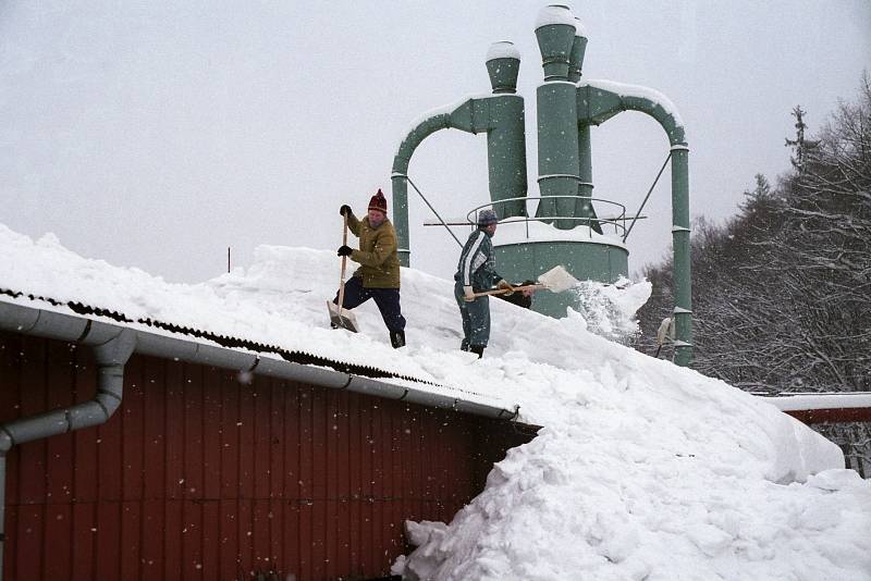 Zima v Rožnově pod Radhoštěm, únor 2006.