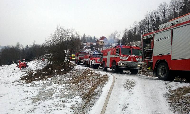 Požár rodinného domu v Dolní Bečvě