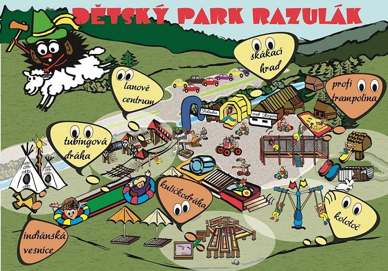 Mapa parku Razulák.