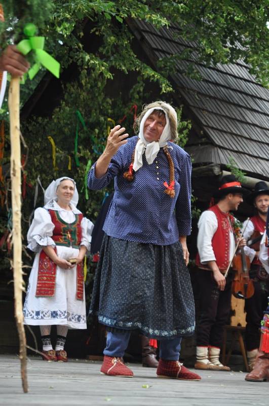 Ve Valašském muzeu v přírodě v Rožnově pod Radhoštěm byla v neděli 30. června 2013 odpoledne k vidění krojovaná valašská svatba. Předvedli ji členové souborů Hafery, Vranečka a Javořina