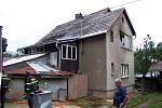 Rozsáhlý požár části rodinného domu v obci Huslenky