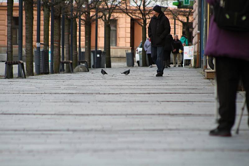 Dolní náměstí ve Vsetíně čeká generální oprava. Takto vypadalo 12. března 2019.