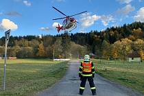 V Karolince na Vsetínsku zasahoval u nehody vrtulník záchranářů.