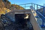 Nový most v údolí Vranča v Novém Hrozenkově; listopad 2022
