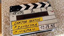 Natáčení televizního seriálu Doktor Martin na horské chatě Kohútka.