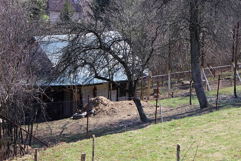 Takto vypadá místo ve Zděchově, kde 4. března 2019 zabil lev svého chovatele, měsíc a čtyři dny po tragédii.