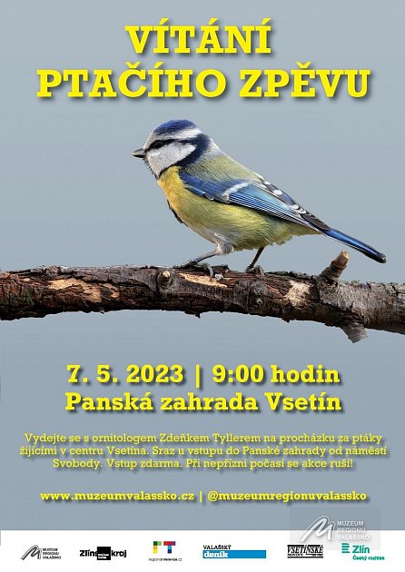 Muzeum regionu Valašsko zve na tradiční Vítání ptačího zpěvu k Choryňským rybníkům a do Panské zahrady ve Vsetíně; ilustrační foto.