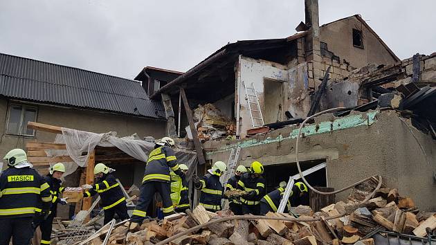 Výbuch domu v Loučce.