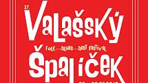 Logo 37. ročníku folk-blues-beat festivalu Valašský špalíček.