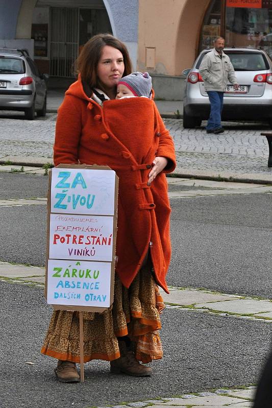 Na náměstí ve Valašském Meziříčí se v neděli 23. května 2021 uskutečnila další demonstrace ze řeku Bečvu bez jedů.