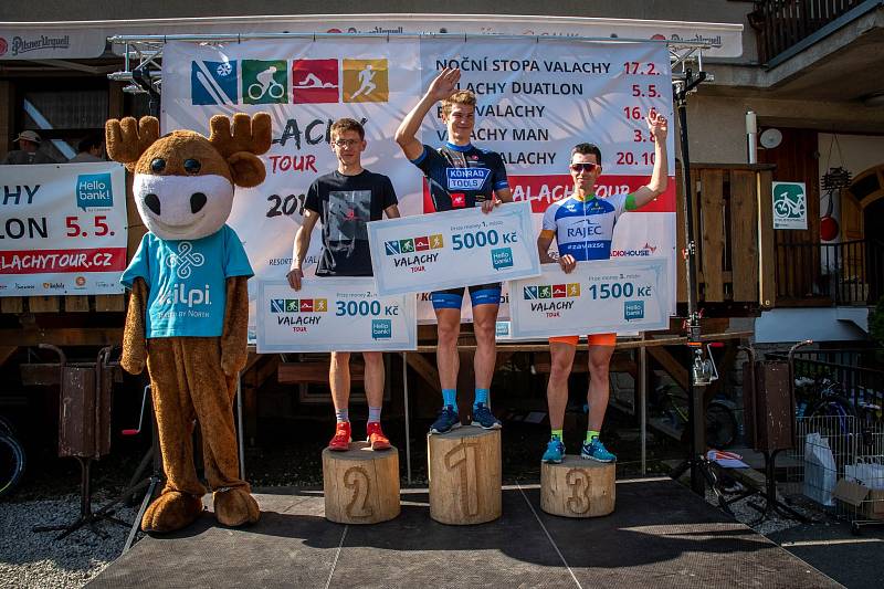 Valachy duatlon ve Velkých Karlovicích 5. května 2018. Vítězové muži.