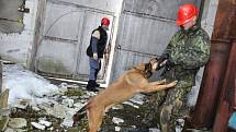 Ve Valašských Příkazech se v sobotu 10. března 2012 sešli majitelé záchranářských psů. Trénovali v rozbořené hale