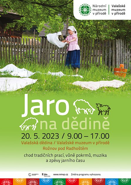 Pořad Jaro na dědině ve Valašském muzeu v přírodě v Rožnově pod Radhoštěm - plakát.