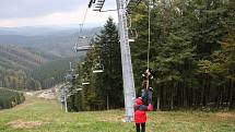 Cvičení záchranářů na lanovce na Kohútce