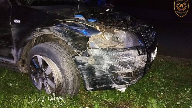 Nehoda osobního automobilu Audi ve Velkých Karlovicích; středa 6. září 2023