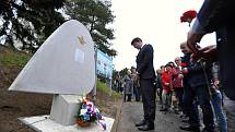 Slavnostní odhalení památníku vsetínského rodáka a pilota RAF Františka Vavřínka ve Vsetíně; sobota 1. října 2022