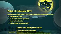 Plakát Noci divadel 2019 ve Vsetíně.