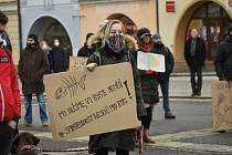 Pochod za Bečvu ve Valašském Meziříčí v lednu 2021