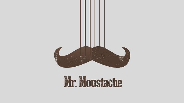 Logo valašskomeziříčské kapely Mr. Moustache.