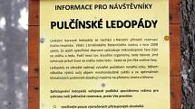 Pulčínské ledopády. Unikátní barevné ledopády v Národní přírodní rezervaci Pulčín- Hradisko.