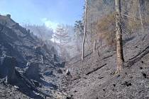 Požáru rubiska v obci Pržno na Vsetínsku