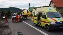 Při těžké dopravní nehodě v Lidečku byl zraněn motorkář.