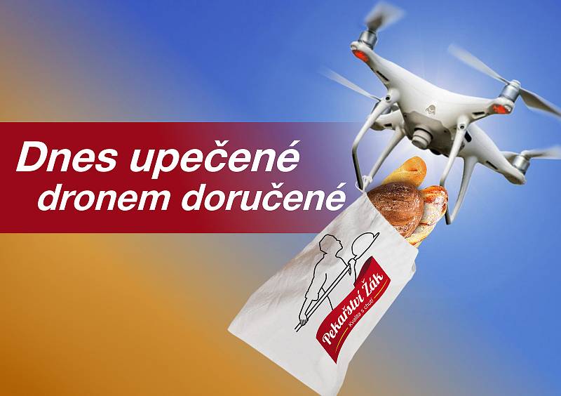 Natáčení videa Dnes upečené - Dronem Doručené.