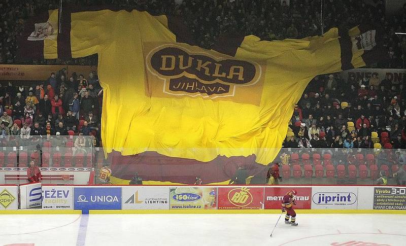 Z hokejového utkání HC Dukla Jihlava - HC Rebel Havlíčkův Brod.