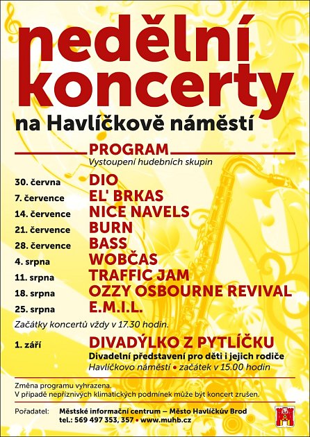 Nedělní koncerty v Havlíčkově Brodě