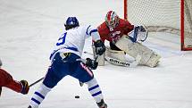 Hokejové utkání čtvrtfinále play-off 2. ligy mezi domácím BK Havlíčkův Brod (v červeném) a HC Tábor.