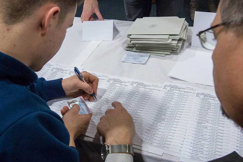 První kolo prezidentské volby v Havlíčkově Brodě.