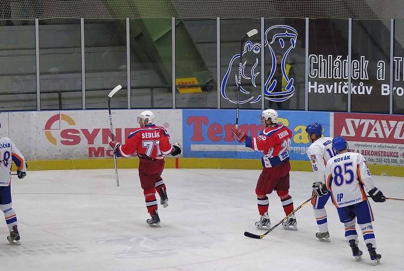 Z hokejového utkání HC Rebel - HC Stadion Litoměřice.