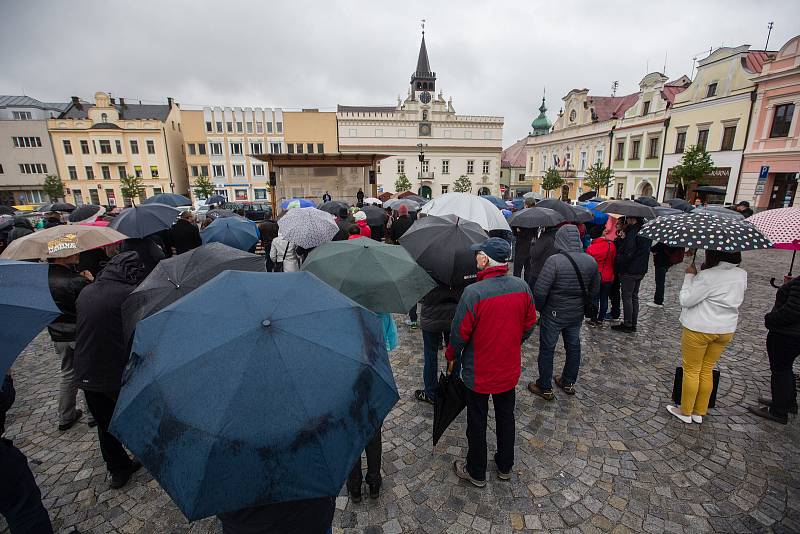 Akce na podporu nezávislosti české justice a vlivu Andreje Babiše na náměstí v Havlíčkově Brodě.