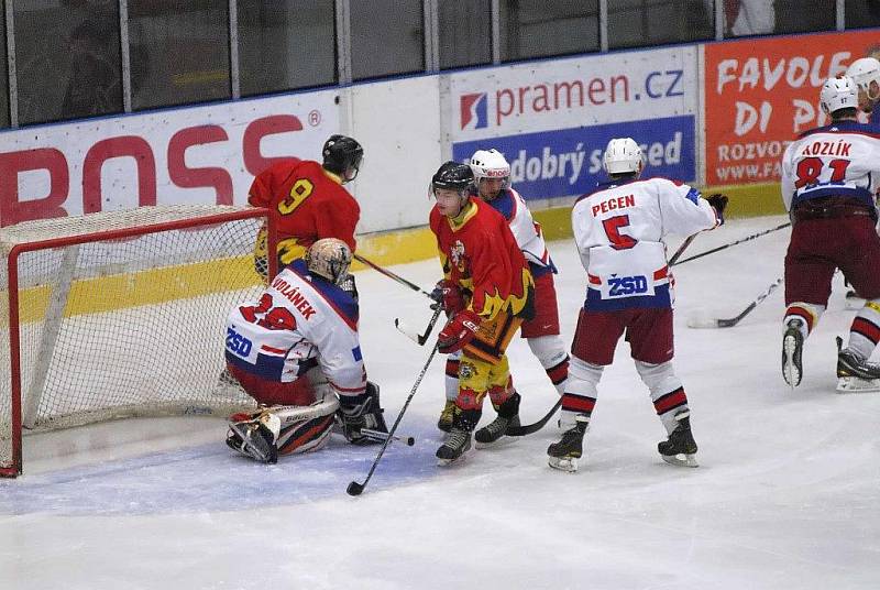 Z hokejového utkání juniorů Havl. Brod - Mělník.