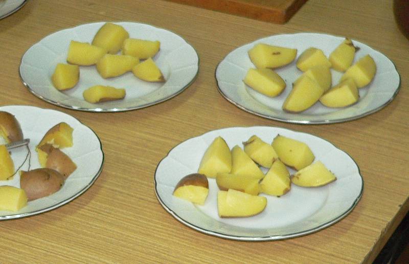 Degustace jablek a brambor v Třebíči.
