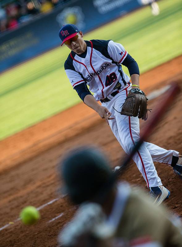 Utkání mezi Českou republikou a Japonskem na mistrovství světa v softbalu