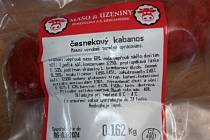 Státní veterinární správa (SVS) nařídila stáhnout z prodeje česnekový kabanos obsahující listerie od výrobce Zemědělská a.s. Krucemburk.