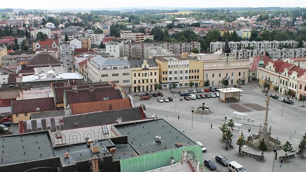 Brodské Havlíčkovo náměstí z výšky.