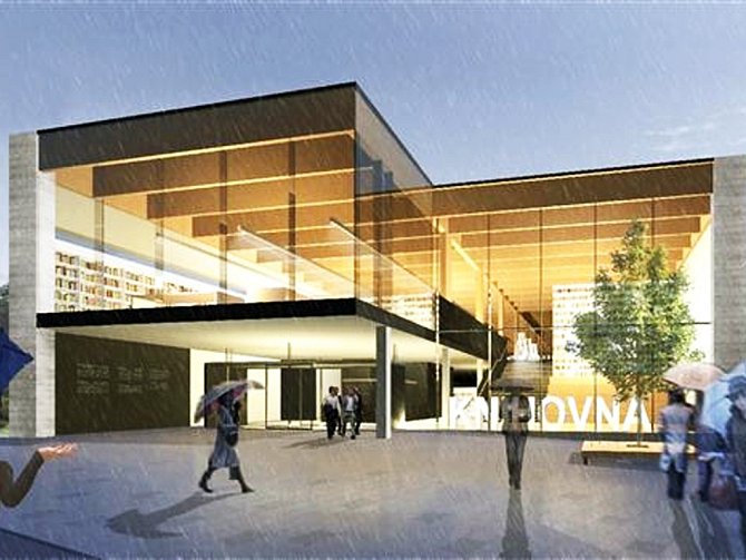 Takto by měla vypadat nová budova krajské knihovny v Havlíčkově Brodě. Repro.