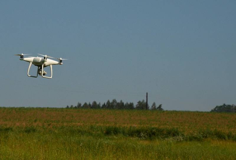 Testování dronu s termokamerou.