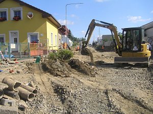 Stavební práce v ulici Kyjovská