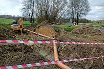Práce na rekonstrukci mostu mezi obcí Jeřišno a místní částí Chuchel