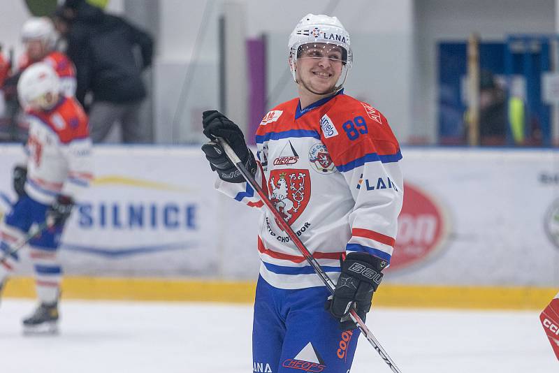 Hokejové utkání mezi HC Lvi Chotěboř a  HC Lední Medvědi Pelhřimov.