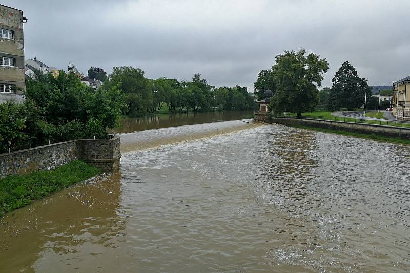 Rozvodněná Sázava na Havlíčkobrodsku.