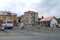 Autobusové nádraží v Ledči nad Sázavou.