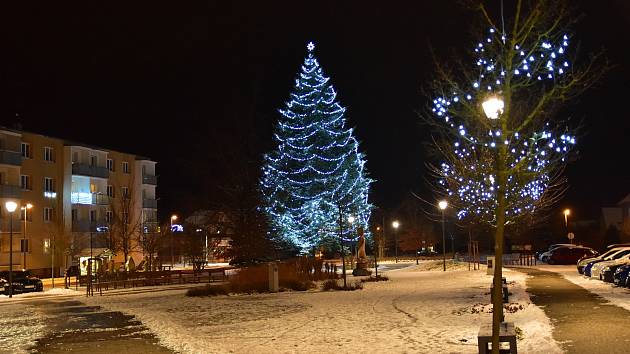 Vánoční strom ve Ždírci nad Doubravou.